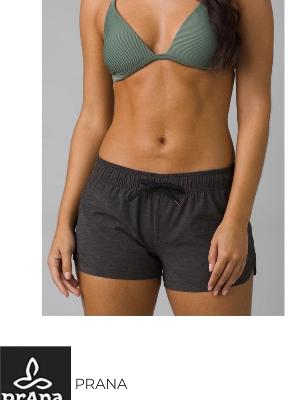 Prana Women's Charcoal Mariya Athletic Drawstring Shorts